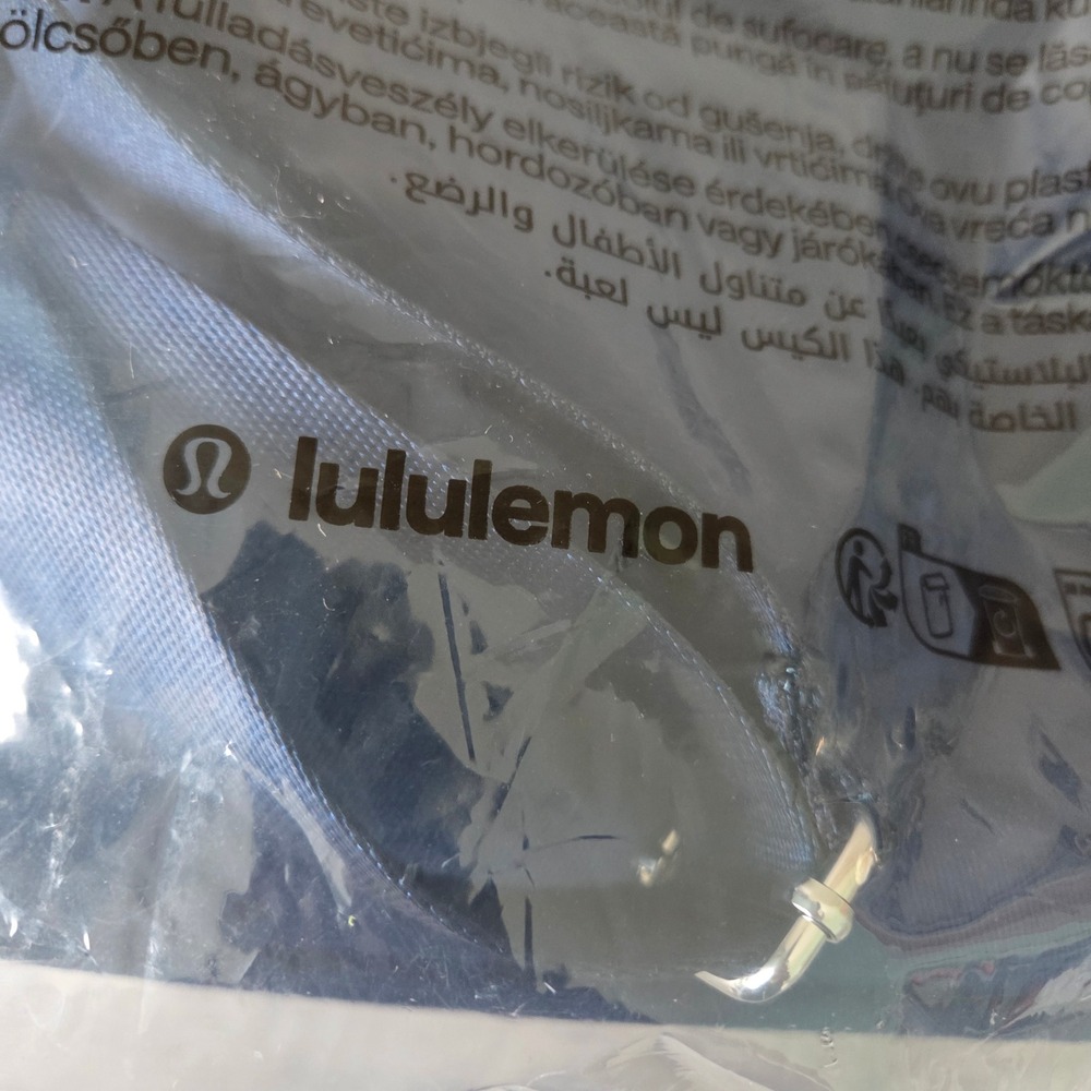 Lululemon Racket Bag Backpack Tote Blue White Cotton Canvas Convertible 19L NEW - Picture 14 of 16